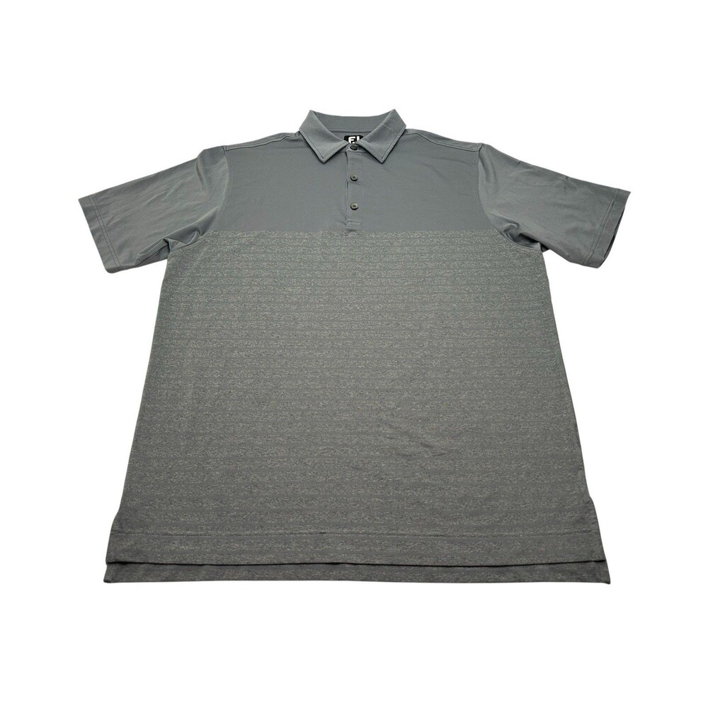 Men's FootJoy Engineered Heather Pinstripe Lisle Performance Golf Polo Large - Picture 1 of 10